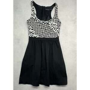 Cynthia Rowley Womens Size XS Dress Black White Sleeveless Pockets Mini